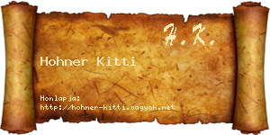 Hohner Kitti névjegykártya